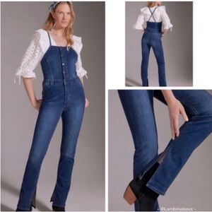 NWT Anthropologie Pilcro Overalls Split Hem Denim Jeans Size 28 P BRAND NEW